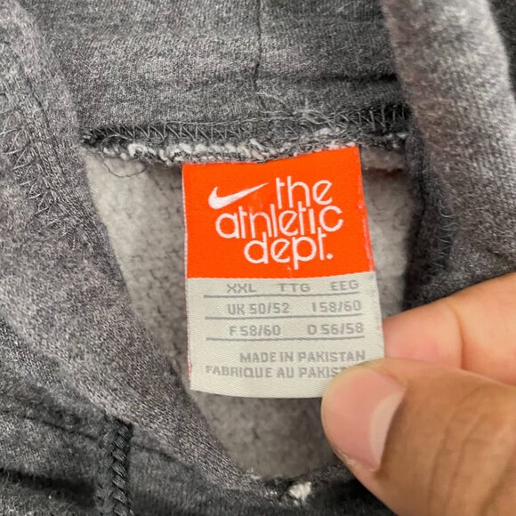 VTG Nike Athletic Dept. Hoodie Men XXL Gray Y2K Pullover - Picture 6 of 11